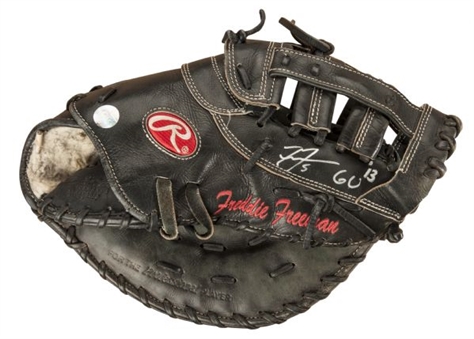 2013 Freddie Freeman Game Used and Signed Rawlings Fielders Glove (PSA/DNA)